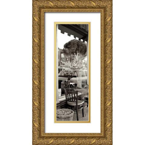 San Francisco Cafe Pano - 3 Gold Ornate Wood Framed Art Print with Double Matting by Blaustein, Alan