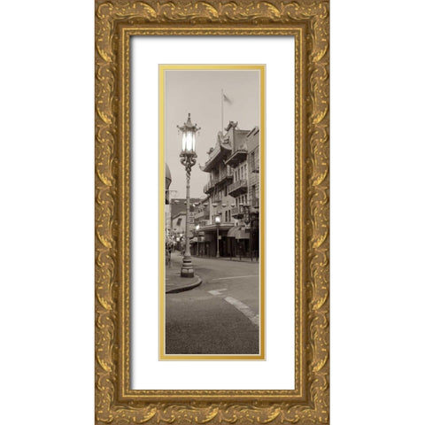 China Town Pano - 2 Gold Ornate Wood Framed Art Print with Double Matting by Blaustein, Alan