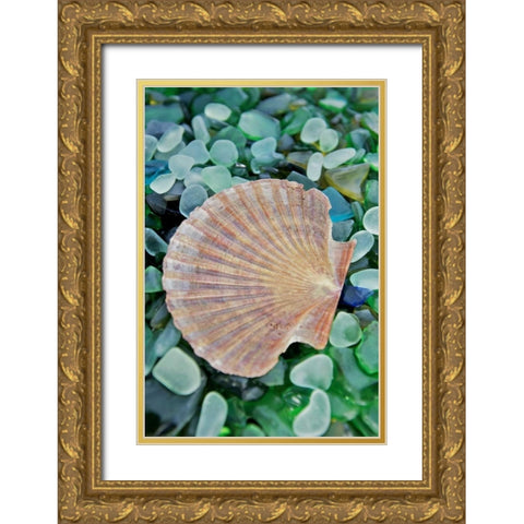Crystal Cove - 25 Gold Ornate Wood Framed Art Print with Double Matting by Blaustein, Alan