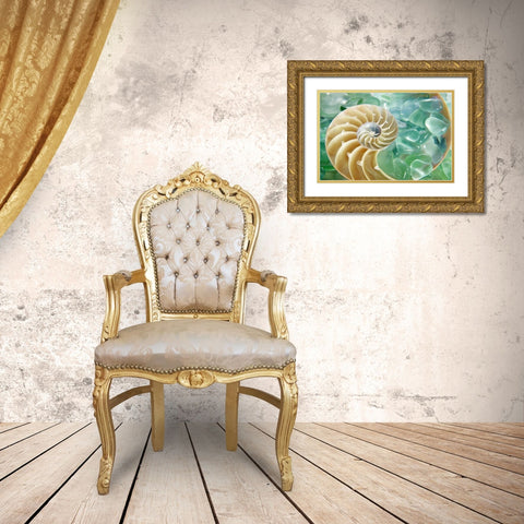 Crystal Harbor - 26 Gold Ornate Wood Framed Art Print with Double Matting by Blaustein, Alan