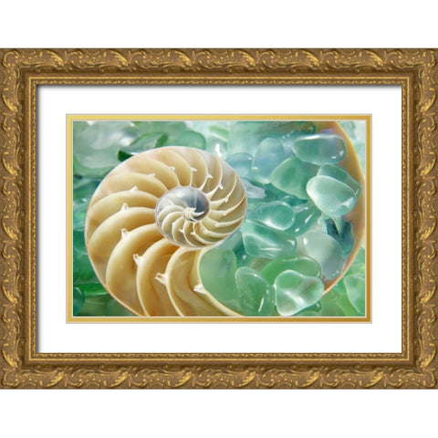 Crystal Harbor - 26 Gold Ornate Wood Framed Art Print with Double Matting by Blaustein, Alan