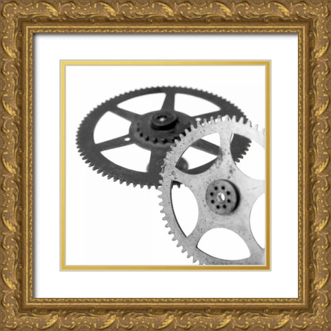 Retro- Gears - 1 Gold Ornate Wood Framed Art Print with Double Matting by Blaustein, Alan