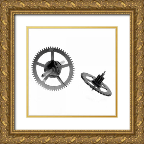 Retro- Gears - 10 Gold Ornate Wood Framed Art Print with Double Matting by Blaustein, Alan