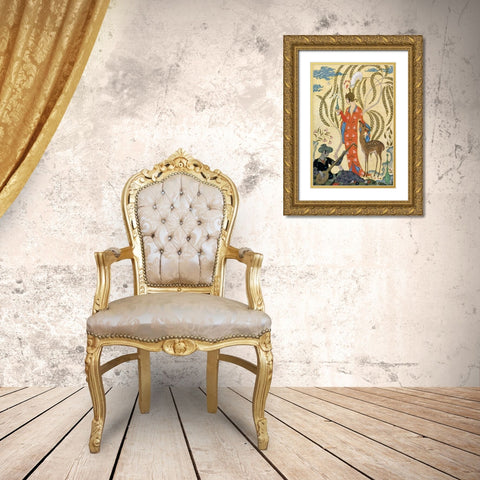Persia Gold Ornate Wood Framed Art Print with Double Matting by Barbier, Georges