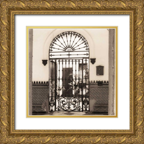 Patio de la Alameda Gold Ornate Wood Framed Art Print with Double Matting by Blaustein, Alan