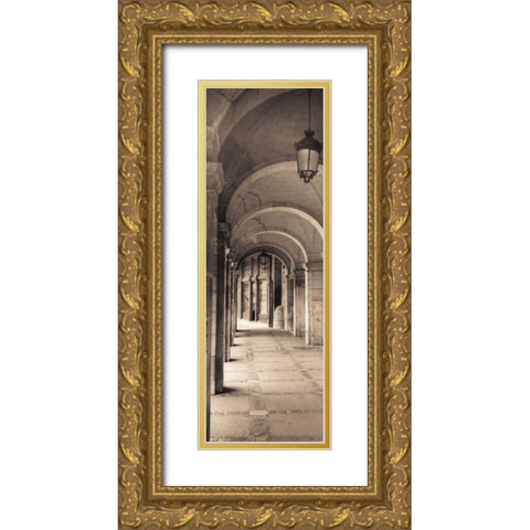 Paseo del Espolon Salamanca Gold Ornate Wood Framed Art Print with Double Matting by Blaustein, Alan