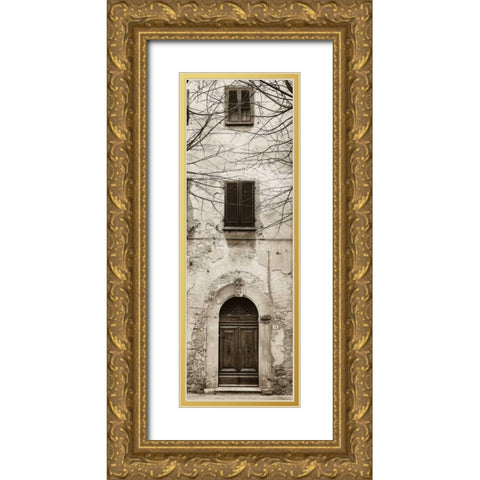 La Porta Via Volterra Gold Ornate Wood Framed Art Print with Double Matting by Blaustein, Alan