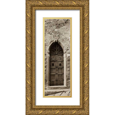 La Porta Via Cortona Gold Ornate Wood Framed Art Print with Double Matting by Blaustein, Alan