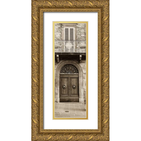 La Porta Via Todi Gold Ornate Wood Framed Art Print with Double Matting by Blaustein, Alan