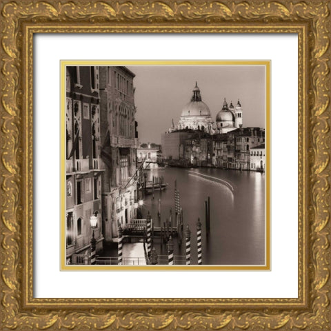 Ponte Accademia Gold Ornate Wood Framed Art Print with Double Matting by Blaustein, Alan