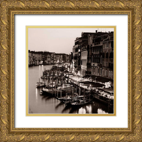 Ponte di Rialto Gold Ornate Wood Framed Art Print with Double Matting by Blaustein, Alan