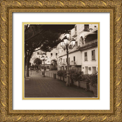 Strada Amalfi Gold Ornate Wood Framed Art Print with Double Matting by Blaustein, Alan