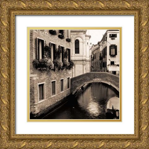 Ponti di Venezia No. 2 Gold Ornate Wood Framed Art Print with Double Matting by Blaustein, Alan