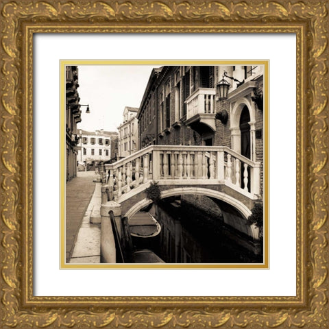 Ponti di Venezia No. 3 Gold Ornate Wood Framed Art Print with Double Matting by Blaustein, Alan