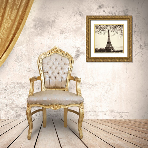 Tour Eiffel Gold Ornate Wood Framed Art Print with Double Matting by Blaustein, Alan