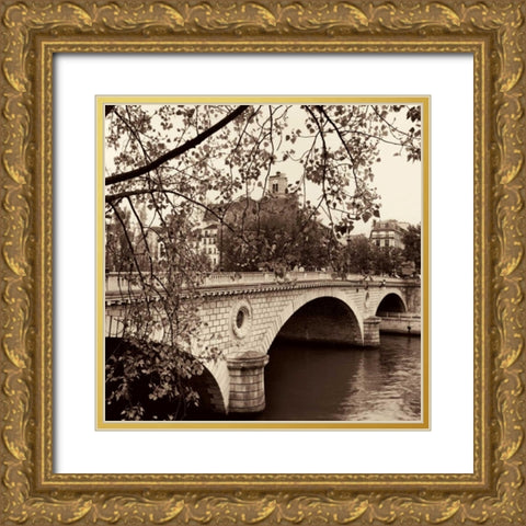 Pont Louis-Philippe Paris Gold Ornate Wood Framed Art Print with Double Matting by Blaustein, Alan