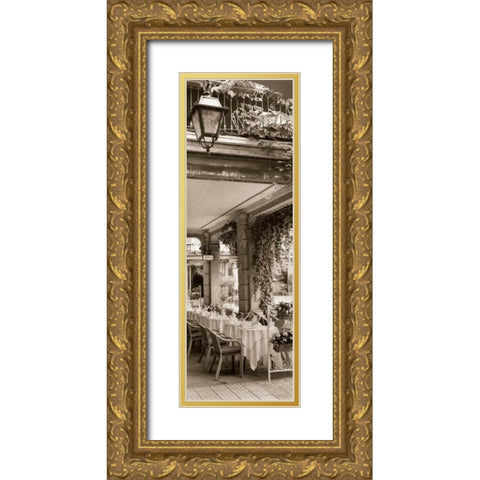 Caffe Bellagio Gold Ornate Wood Framed Art Print with Double Matting by Blaustein, Alan