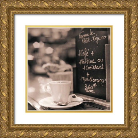 Cafe Champs-Elysees Gold Ornate Wood Framed Art Print with Double Matting by Blaustein, Alan