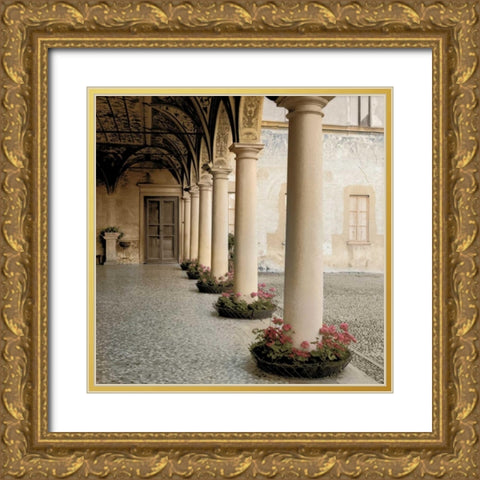 Villa Portico No. 1 Gold Ornate Wood Framed Art Print with Double Matting by Blaustein, Alan