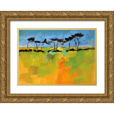 Suffolk Scots Gold Ornate Wood Framed Art Print with Double Matting by Bailey, Paul