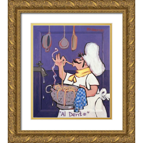 Al Dente Gold Ornate Wood Framed Art Print with Double Matting by Bentley, Robert Dewar