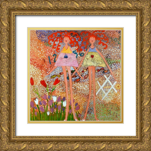 Across the Universe Gold Ornate Wood Framed Art Print with Double Matting by Benchetrit, Caroline