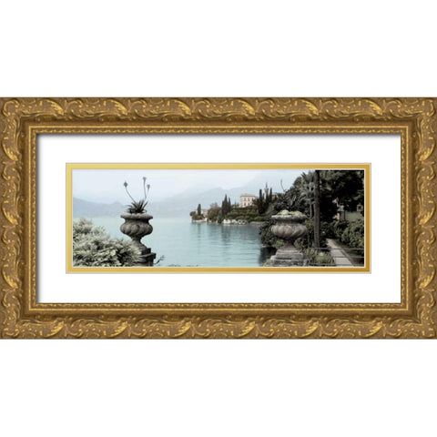 Lakeside Urns Gold Ornate Wood Framed Art Print with Double Matting by Blaustein, Alan