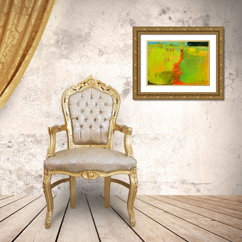 Orange Path Gold Ornate Wood Framed Art Print with Double Matting by Bailey, Paul