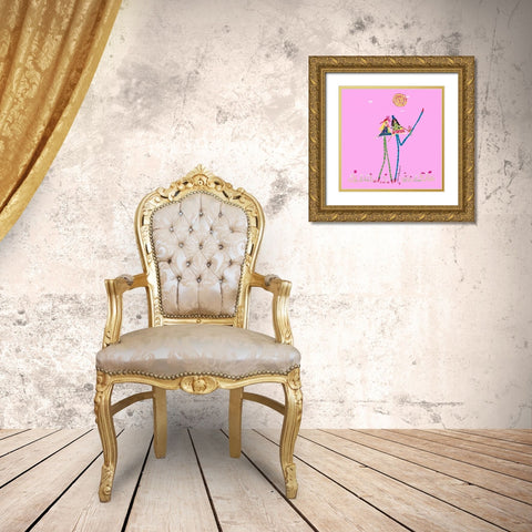 Best Friends Gold Ornate Wood Framed Art Print with Double Matting by Benchetrit, Caroline