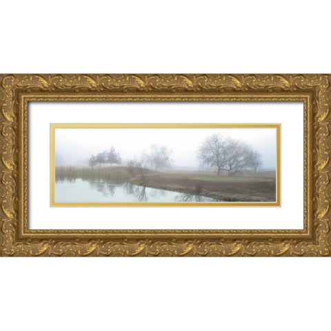 Lakeside Trail Gold Ornate Wood Framed Art Print with Double Matting by Blaustein, Alan