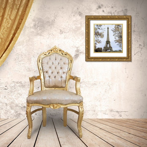 Tour Eiffel au Printemps Gold Ornate Wood Framed Art Print with Double Matting by Blaustein, Alan