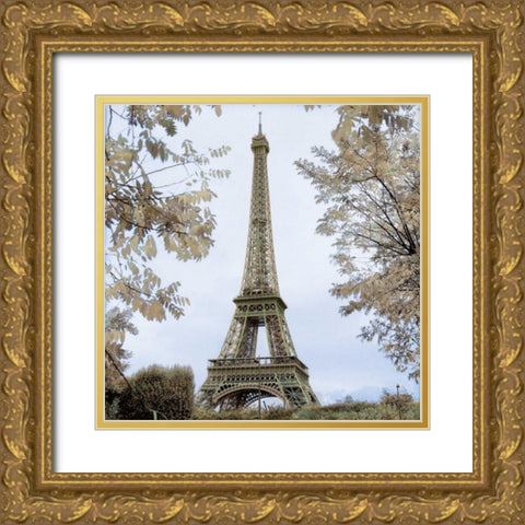 Tour Eiffel au Printemps Gold Ornate Wood Framed Art Print with Double Matting by Blaustein, Alan