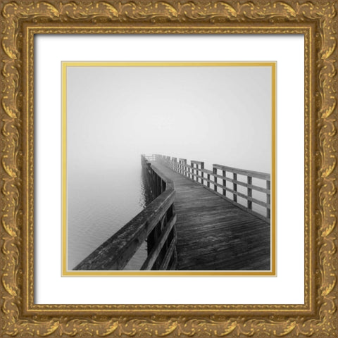 Concord Pier Gold Ornate Wood Framed Art Print with Double Matting by Bell, Nicholas