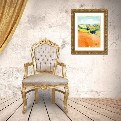 Downland One Gold Ornate Wood Framed Art Print with Double Matting by Bailey, Paul