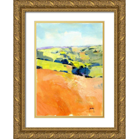 Downland One Gold Ornate Wood Framed Art Print with Double Matting by Bailey, Paul
