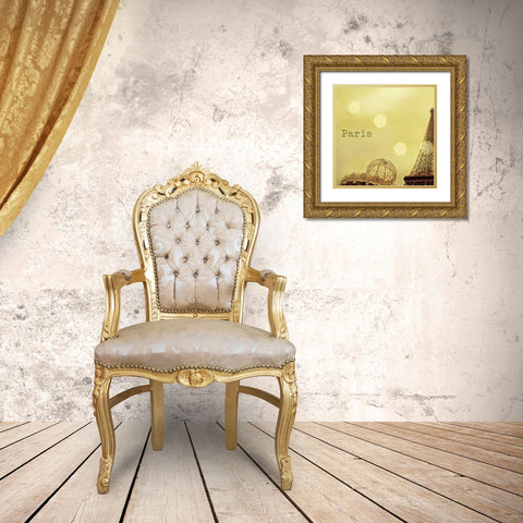 Memories of Paris Gold Ornate Wood Framed Art Print with Double Matting by Bevan, Keri
