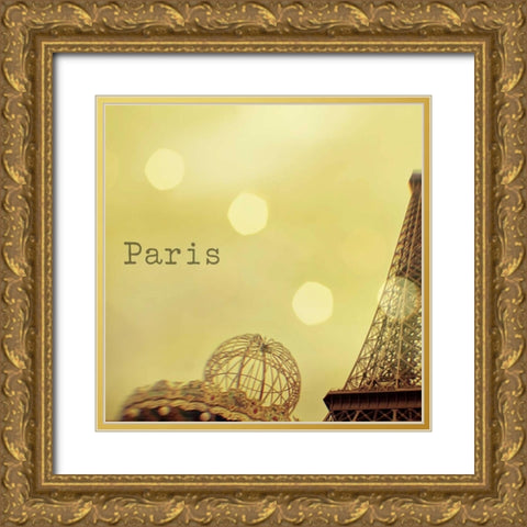 Memories of Paris Gold Ornate Wood Framed Art Print with Double Matting by Bevan, Keri