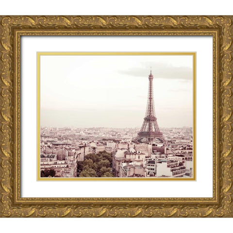 De Bon Matin Gold Ornate Wood Framed Art Print with Double Matting by Bevan, Keri