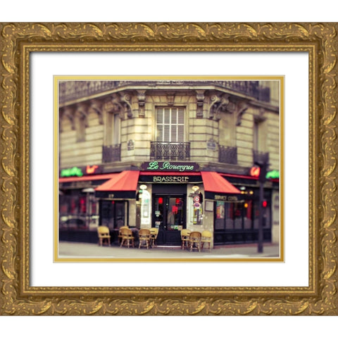 Paris La Rouerge Gold Ornate Wood Framed Art Print with Double Matting by Bevan, Keri