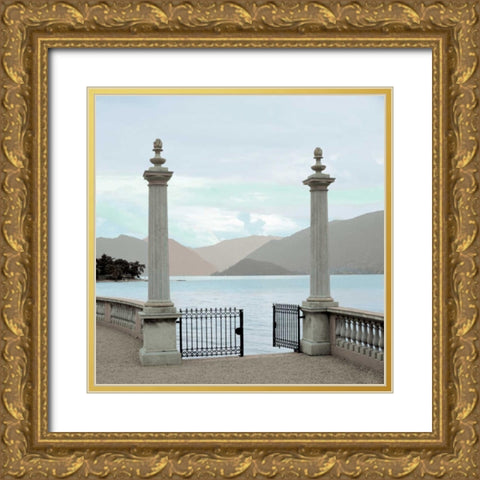 Harbor Garden Gates Gold Ornate Wood Framed Art Print with Double Matting by Blaustein, Alan