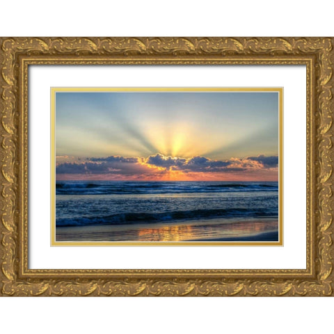 Radiant Dawn Gold Ornate Wood Framed Art Print with Double Matting by Burdick, Chuck