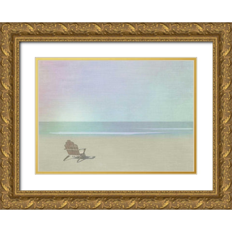 Serene Beach Gold Ornate Wood Framed Art Print with Double Matting by Bay, Noah
