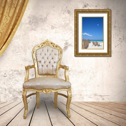 Chairs under the Moon Gold Ornate Wood Framed Art Print with Double Matting by Bay, Noah