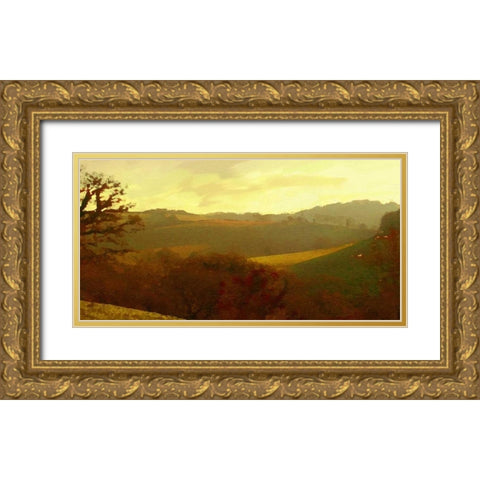 Rolling Hills Gold Ornate Wood Framed Art Print with Double Matting by Bay, Noah