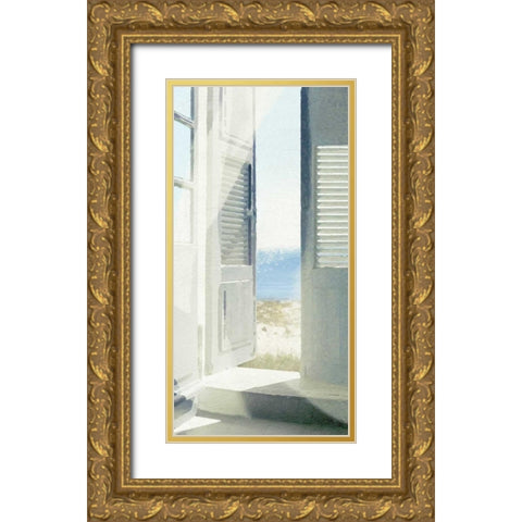 Grey Doors Gold Ornate Wood Framed Art Print with Double Matting by Bay, Noah