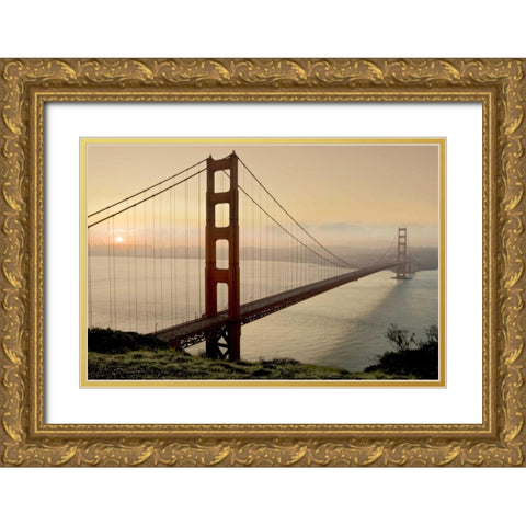 Golden Gate Sunrise #2 Gold Ornate Wood Framed Art Print with Double Matting by Blaustein, Alan