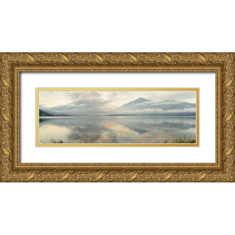 Gravedonna Lake Vista Gold Ornate Wood Framed Art Print with Double Matting by Blaustein, Alan
