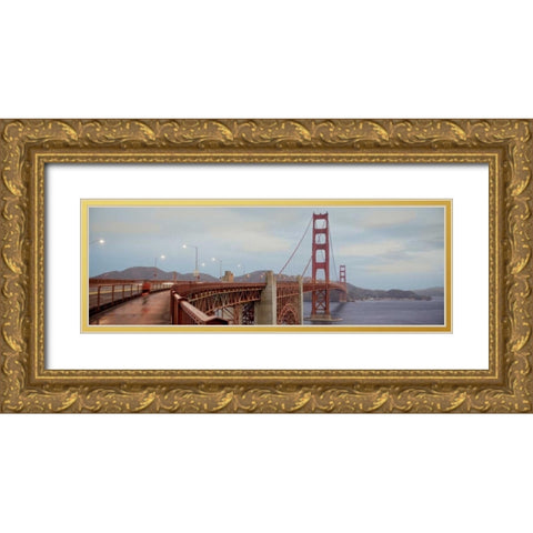 Morning Ride on the Bridge #2 Gold Ornate Wood Framed Art Print with Double Matting by Blaustein, Alan
