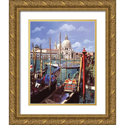 Chiesa Della Salute Gold Ornate Wood Framed Art Print with Double Matting by Borelli, Guido