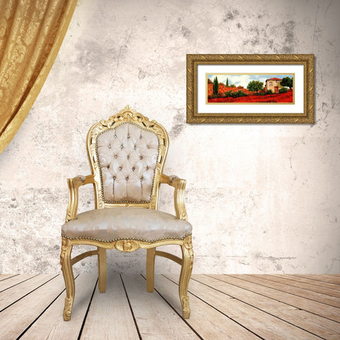 I Papaveri Sulle Colline Gold Ornate Wood Framed Art Print with Double Matting by Borelli, Guido